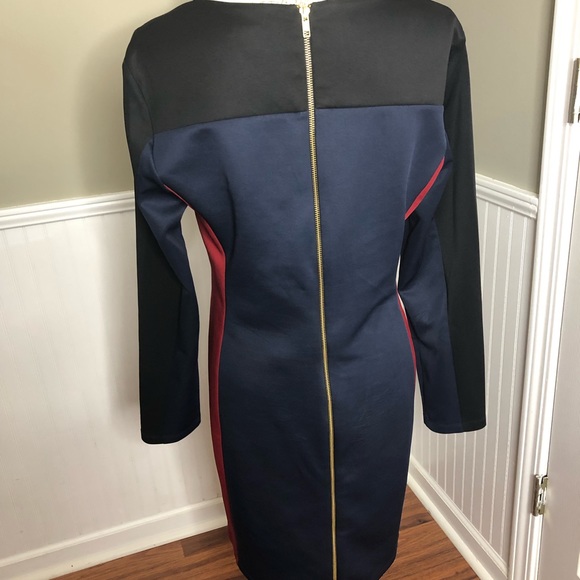 Cato Long Sleeve Blue Red Dress - Picture 5 of 9